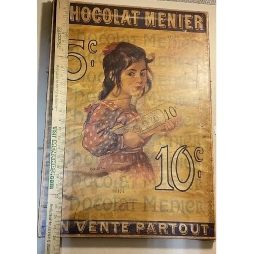 Vintage Frech Chocolat Menier En Vintage Poster Partout‎ Girl Repro 26